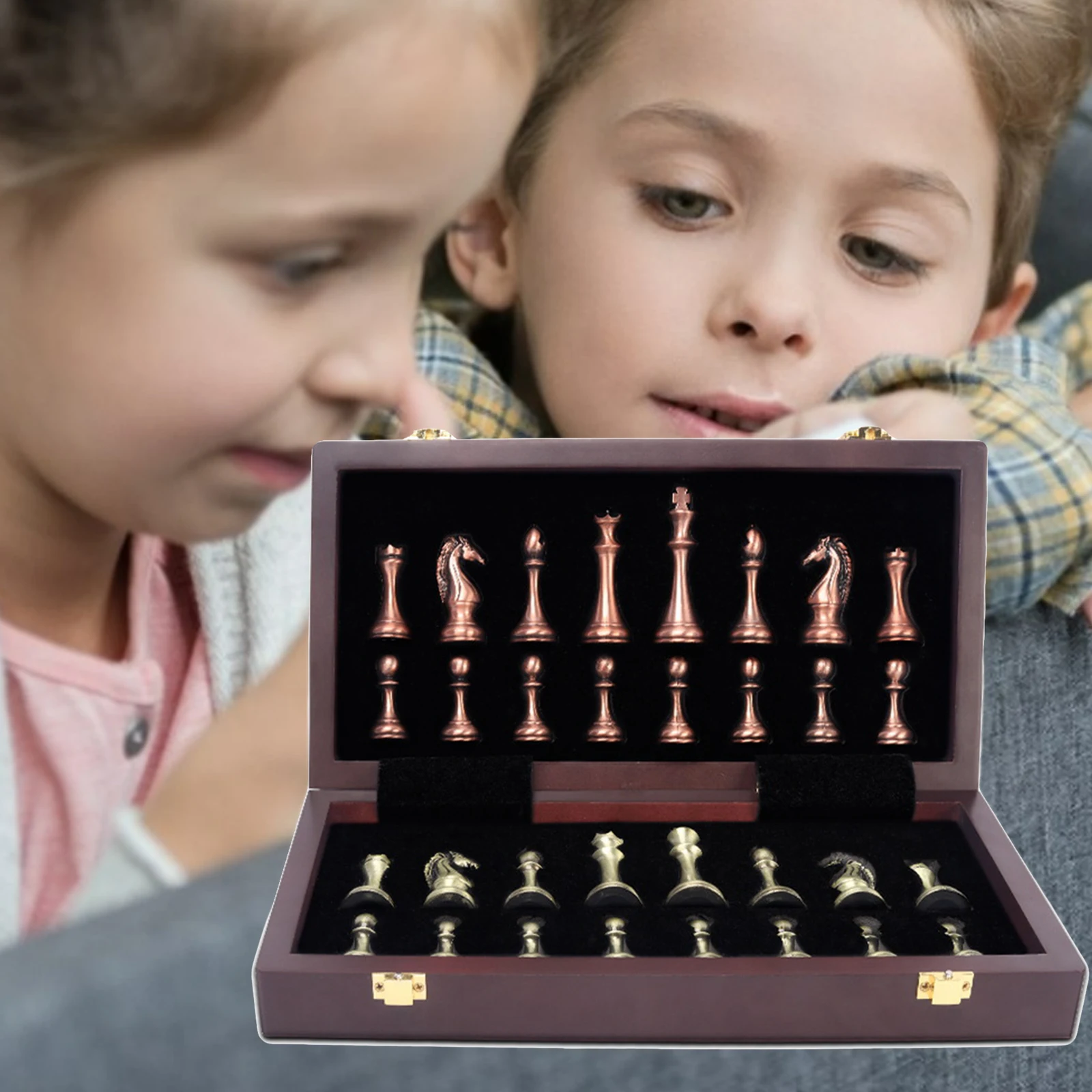 Набор металлических шахматных игр высококачественные деревянные шахматные