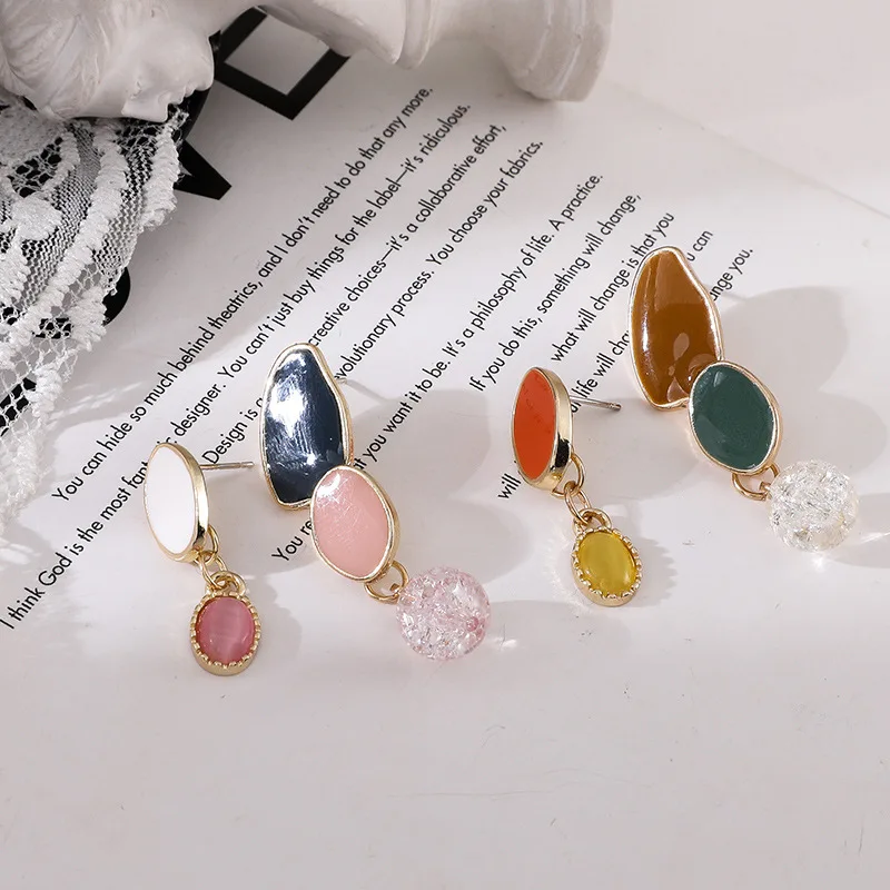 Прелестные туфли в Корейском стиле с геометрическим принтом ассиметричная