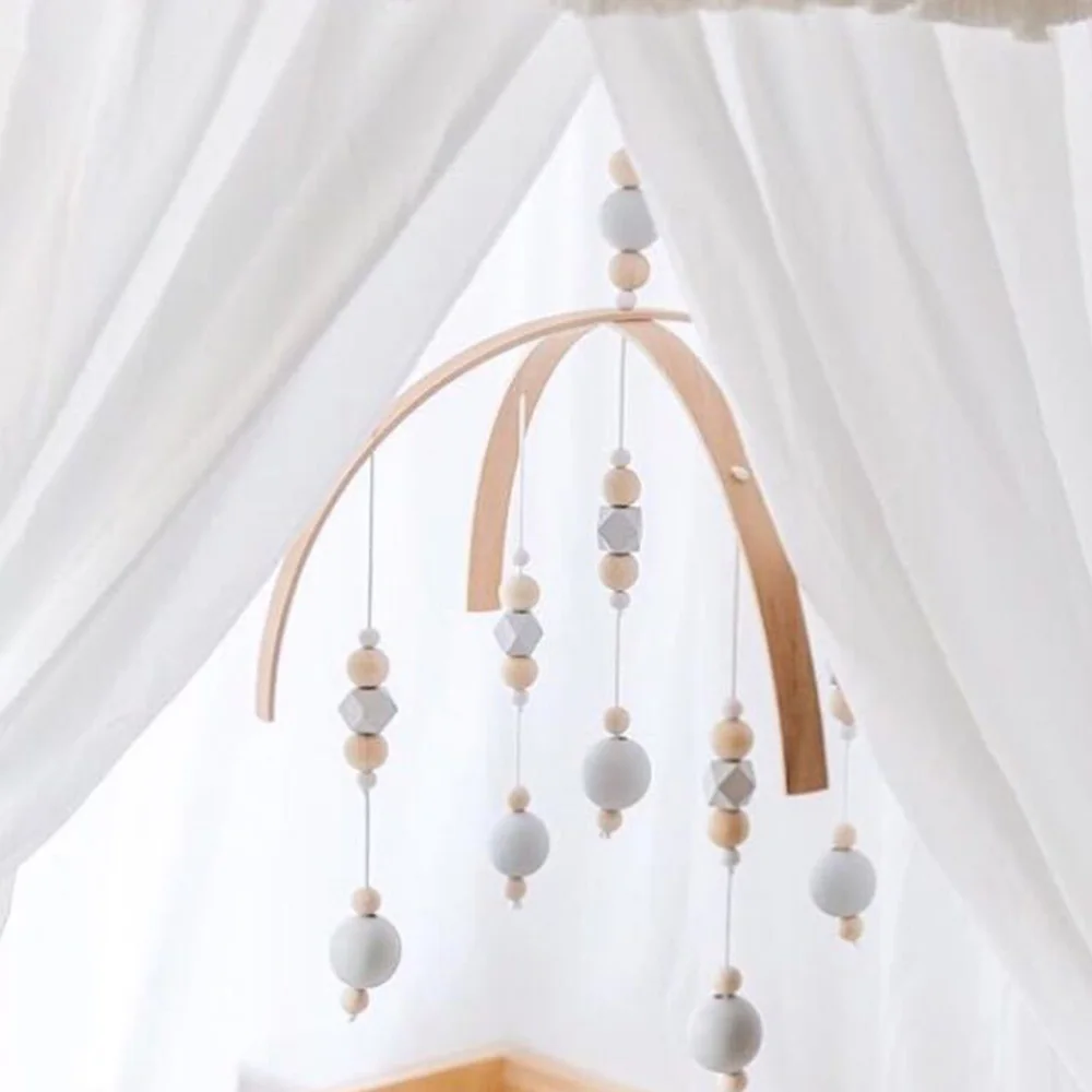 Детские погремушки мобильные деревянные бусины колокольчики игрушки для