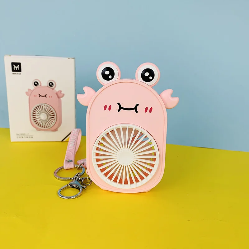 New Cartoon Cute Little Crab Keychain   Fashion Creative Usb Charging Small Fan Keychain   Ladies Bag Mobile Phone Fun Keychain