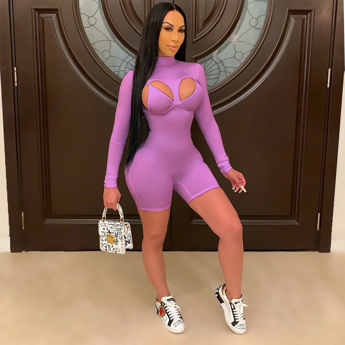 

Ursuper European and American Women's Clothing Two-Piece Stretch Tight One-Piece Knee-Length Pants