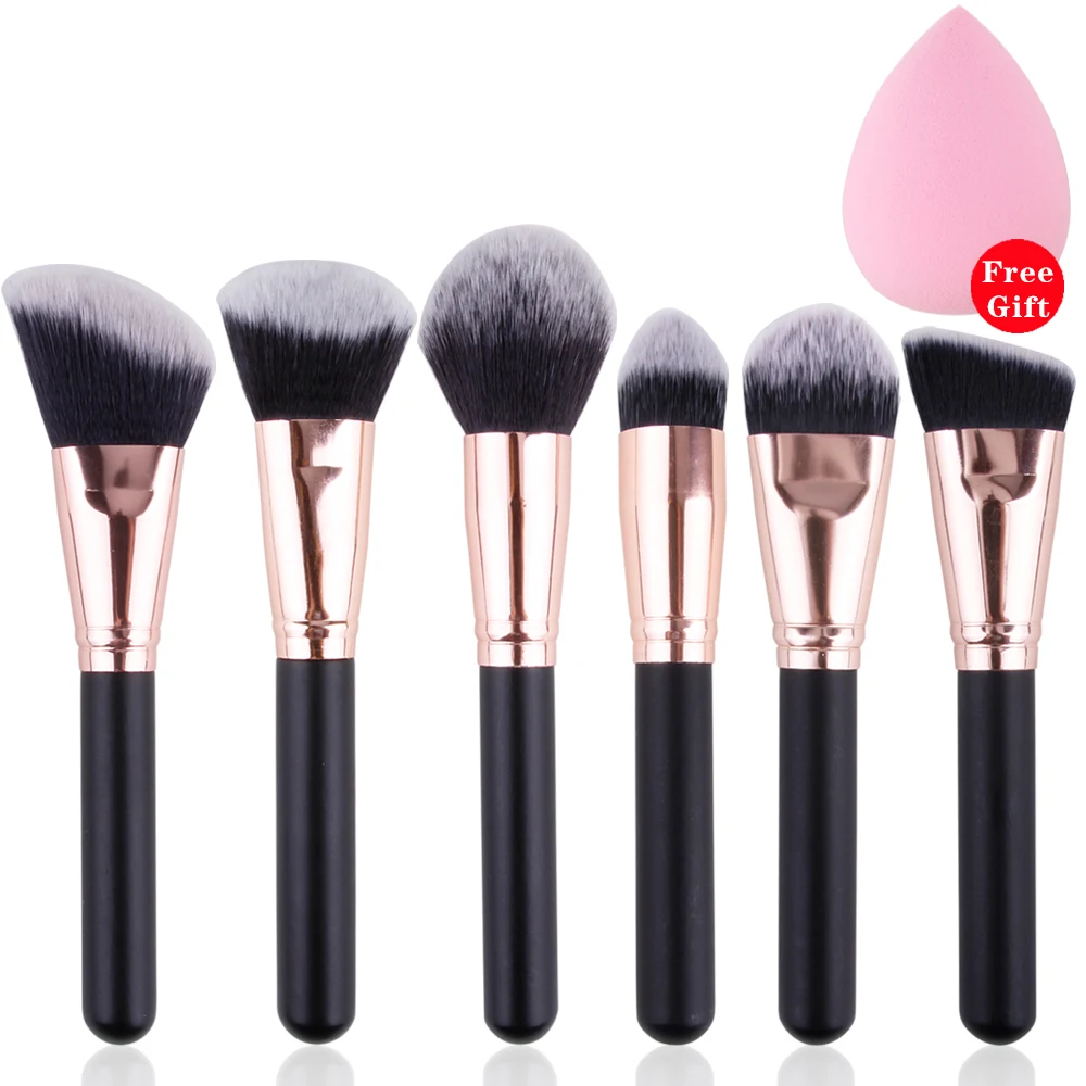 

Makeup Brushes Powder Concealer Contouring Blush Foundation Face Highlighter Brush with Makeup Sponge Cosmetic Beauty Women Tool