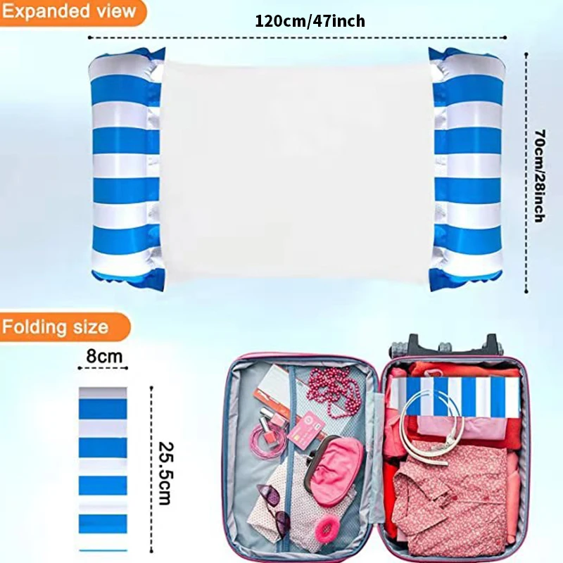 

Floating Water Hammock Float Lounger Floating Toys Inflatable Floating Bed Chair Swimming Pool Foldable Inflatable Hammock Bed