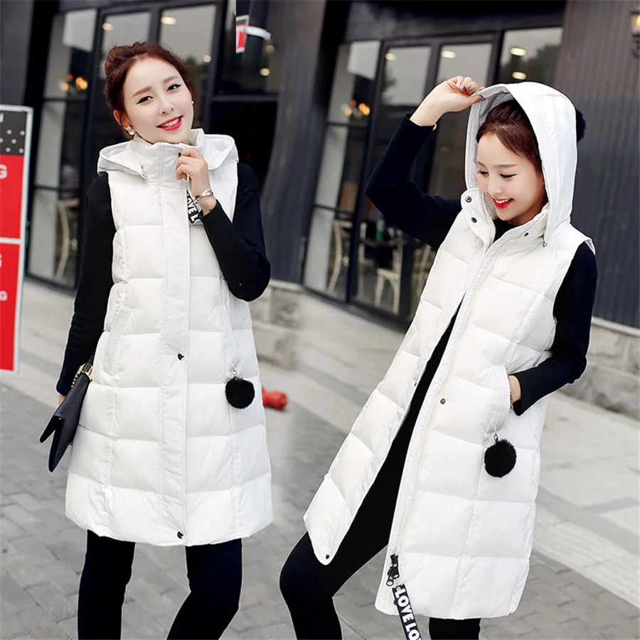 Куртка женская зимняя ветрозащитная длинный хлопковый жилет Повседневная без