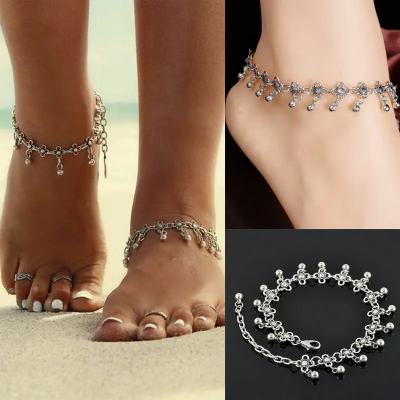 

1pc Elegant Women Anklet Bracelet Silver Color Chain Foot Bracelets For Women Girls