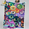 BlessLiving Funny Eyes Bed Blanket Colorful Sherpa Fleece Blanket Cartoon Plush Bedspread Modern Custom Blanket Cobertor 150x200 1