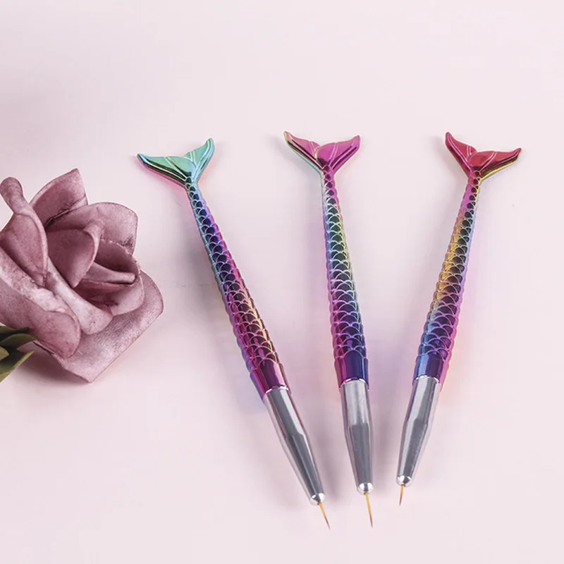 Русалка Радуга рыбий хвост кисть скульптура точечный инструмент для дизайна