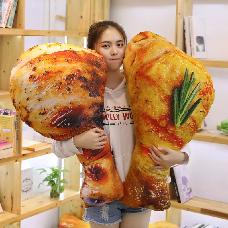 

60-110cm Real Life Chicken Chick Wing Drumstick Fried Rice Noodles Pillow Simulation Food Plush Toys Cushion Funny Birthday Gift