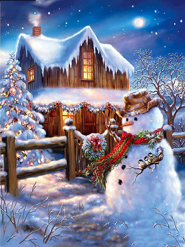 7850 AZQSD 5D DIY Diamond Painting Snowman Full Kit Square Drilling Picture Of Rhinestones Cartoon Diamond Embroidery Home Decortion - Цвет: 7850