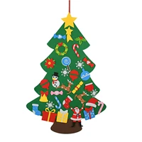 felt christmas tree kid craft with led light diy xmas decorative ornament foldable christmas decorate festive party supplies wwo
