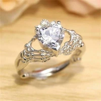 fashion and popular female heart ring white crown ring charm jewelry size 6 10