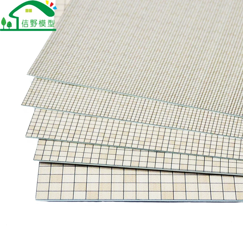

2Pcs 19*29cm/Sheet Architectural Sandtable Scale Model Materials Miniature ABS Square Lattice Brick Models
