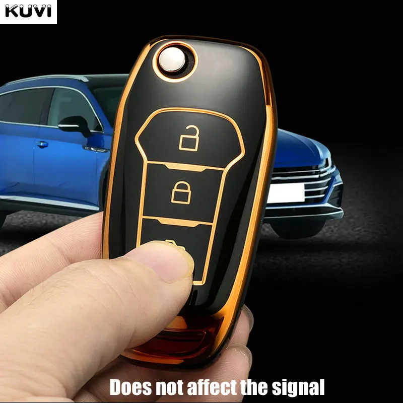 Модный ТПУ чехол для автомобильного ключа дистанционного управления Ford Fusion Fiesta