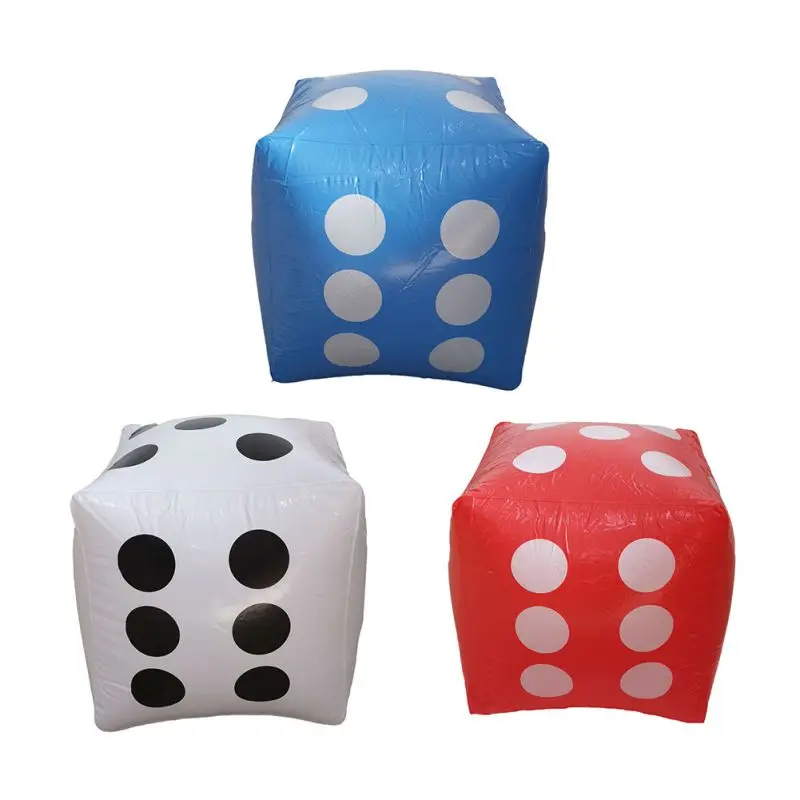 

30cm Inflatable Children's Toy Dice Sieve Big Dice Toy Blow-Up Cube Big Dice Toy Stage Prop Group Beach Game Tool For Party Game