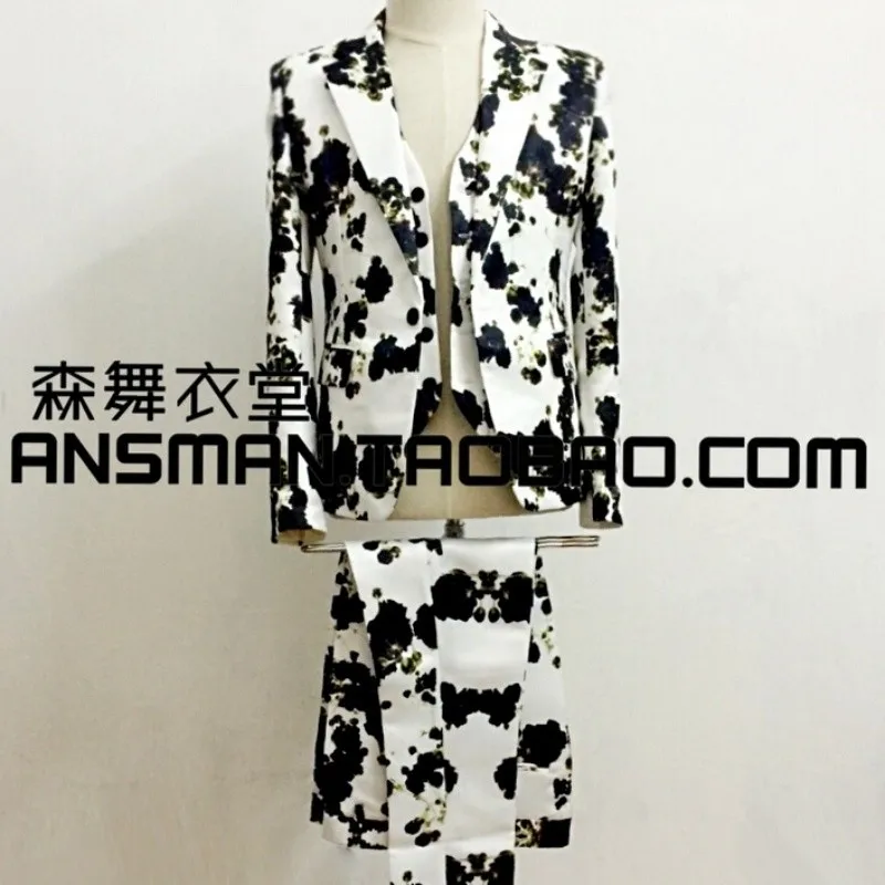 

Мужские новые модные облегающие костюмы, Блейзер, пальто, индивидуальный цветочный костюм, мужские костюмы для певицы, сценические мужские платья