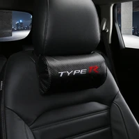 carbon fiber car headrest leather seat neck pillow head neck support pillow for honda typer for civic xr v hr v mugen accord