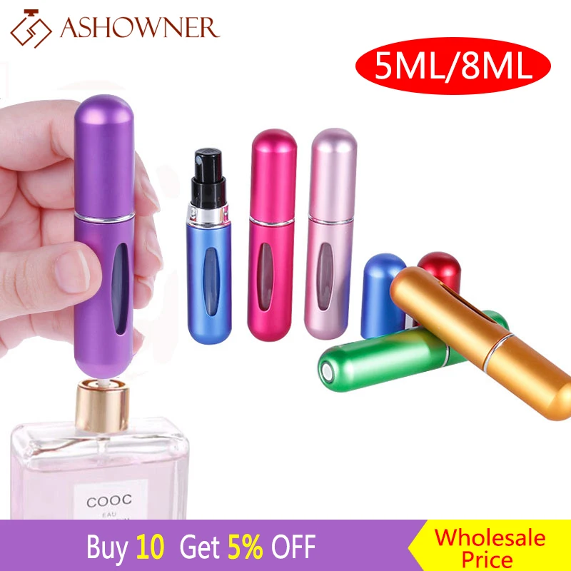 

5ml/8ml Refillable Perfume Bottle Aluminum Perfume Atomizer Spray Bottle For Travel container perfume women cosmetic makeup tool