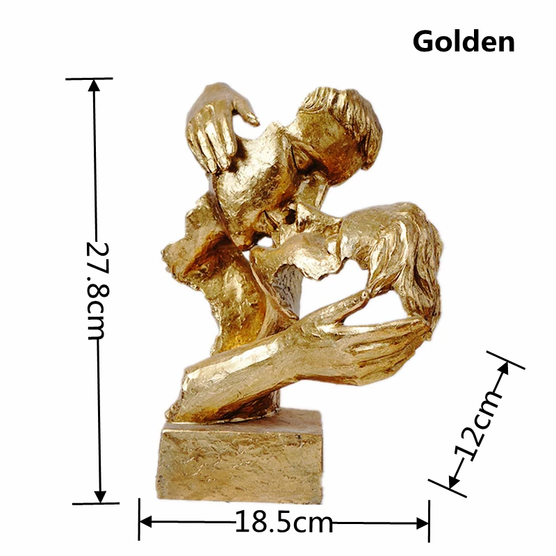 

NORTHEUINS Resin Kissing Couple Mask Statue Lover Miniature Figurines For Interior Valentine's Day Gift Home Desktop Decoration