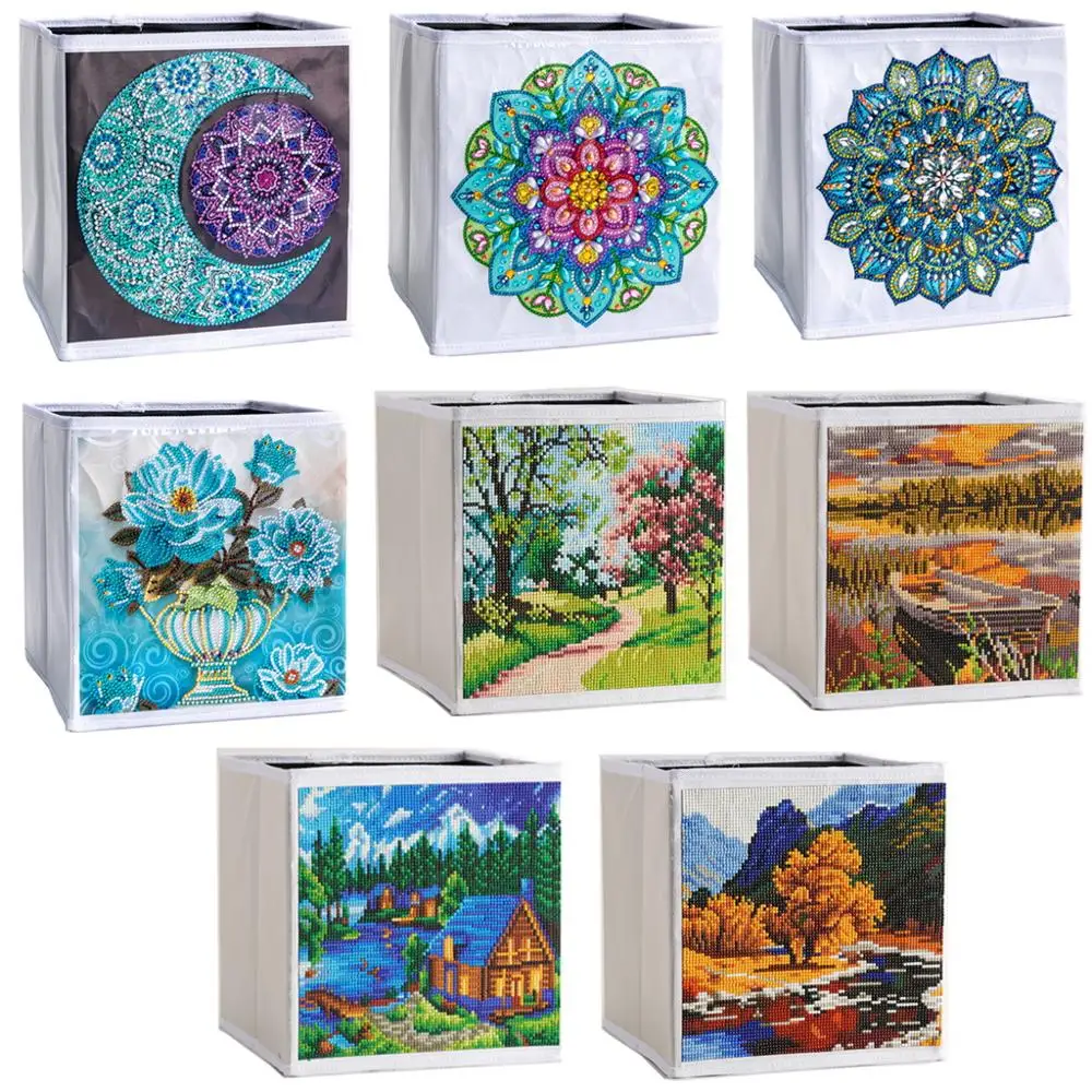 

5D Diamond Painting Storage Box DIY Cross Stitch Embroidery Case Diamond Art Storage Bags Foldable Kit Organizer Storage Boxes