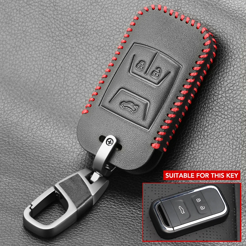 Фото Кожаный чехол для автомобильных ключей Chery Tiggo 3 8 7 5X 2019 2020 смарт-брелок без ключа
