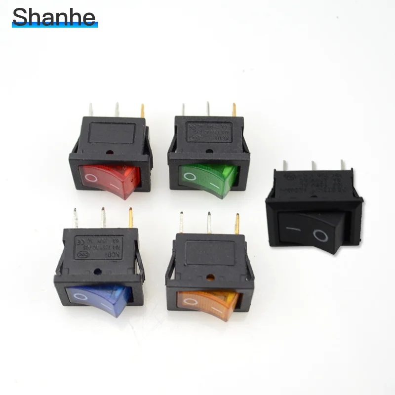 5 шт. Mini 3 Pin приборной панели вкл/выкл Водонепроницаемый перекидной переключатель с подсветкой Spst с светильник