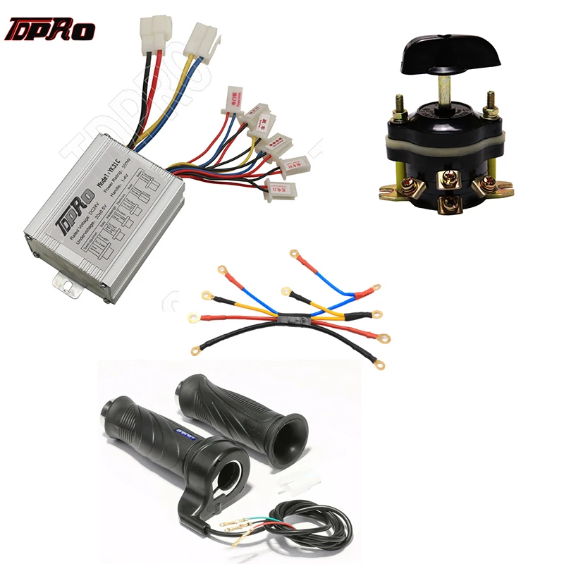 

24V 500W Brushed Motor Speed Controller Box Brush Forward Reverse Switch Throttle Grips ATV Scooter Go kart Quad Buggy Pit Bike