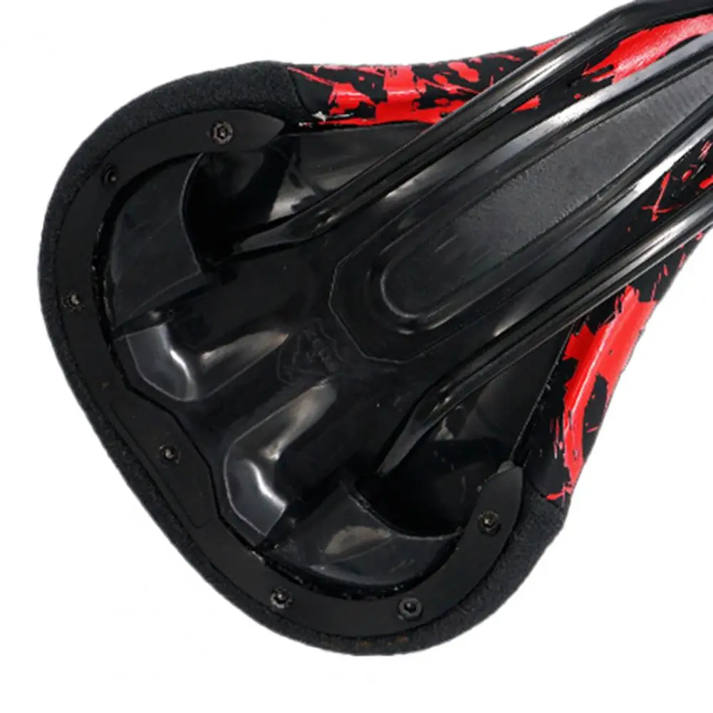 

65% Discounts Hot! Faux Leather Graffiti Print Bicycle Saddle Breathable Shock Absorption Bike Seat for MTB