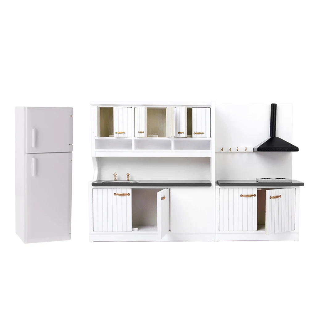 miniature luxury cabinet fridge furnishings model kit for 112 doll house kitchen dining room living room decorations free global shipping