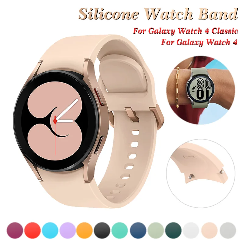 New 20mm Silicone Strap For Samsung Galaxy Watch 4 Classic 42mm 46mm Watch Band Wristband Bracelet Galaxy Watch 4 40mm 44mm band