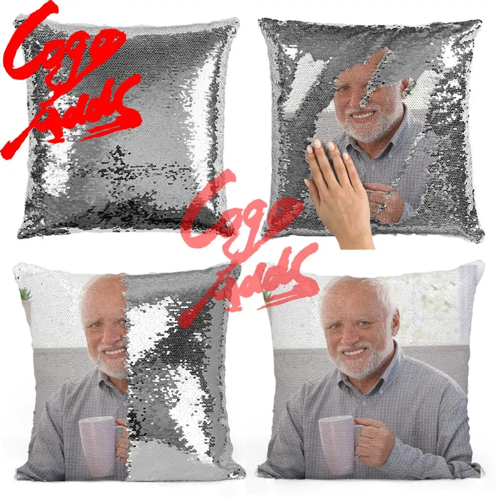 Гарольд и чашка чайного мема блестящая Подушка наволочка двухцветная подарок