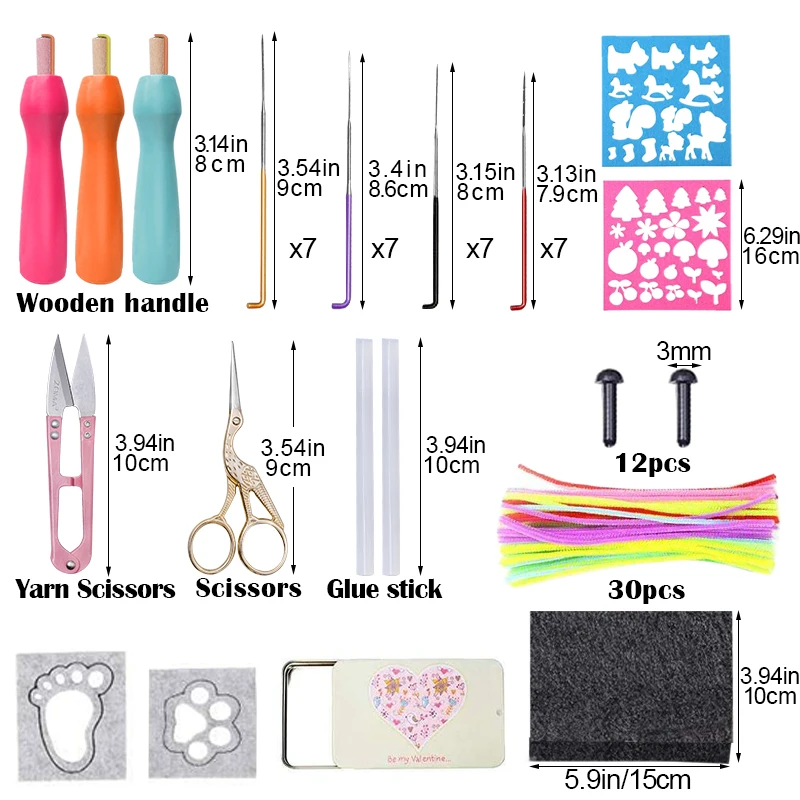 Набор для валяния MIUSIE из мягкого волокна Шерсть-ровинг игл 25 цветов с инструкцией