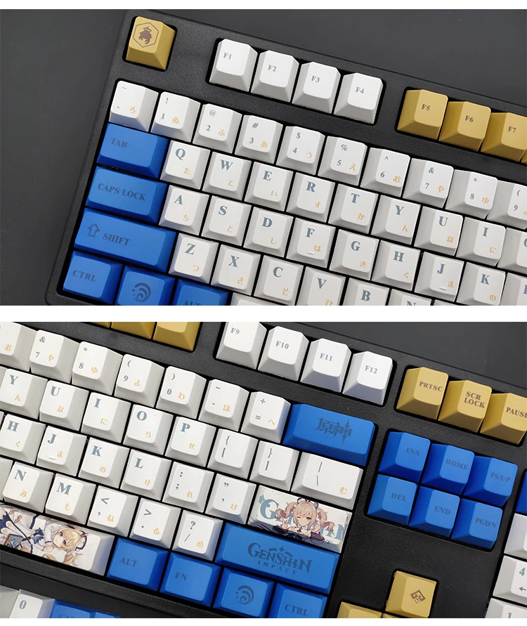 

Игровые клавиши Genshin Impact PBT Keycap краска-сублимация вишневого профиля персонализированные колпачки для механической клавиатуры MX Switch
