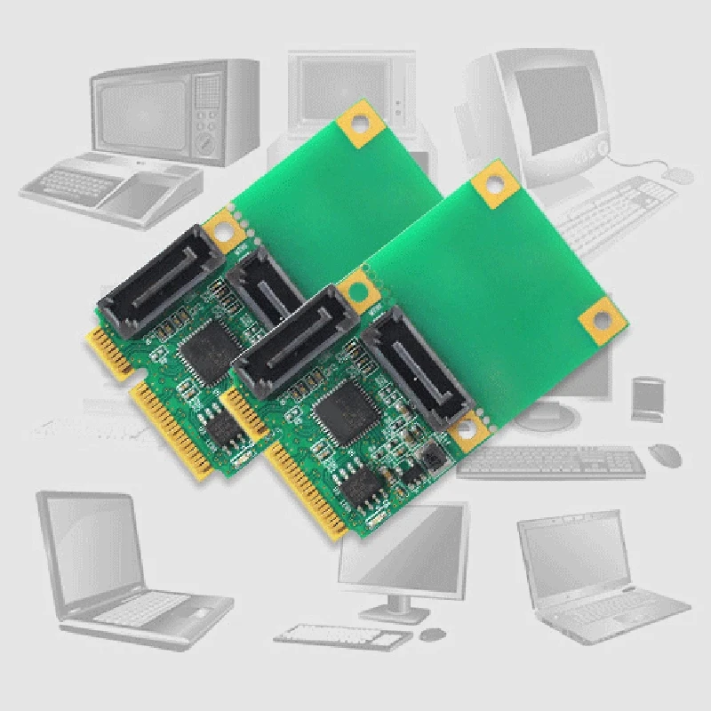 

HOT-Mini Pcie to SATA 3.0 Extender 6Gpbs Supports 2-Port Hot-Swappable System Disk
