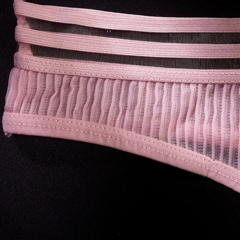 Ажурные шелковые полосатые сетчатые трусики для женщин сексуальные с низкой