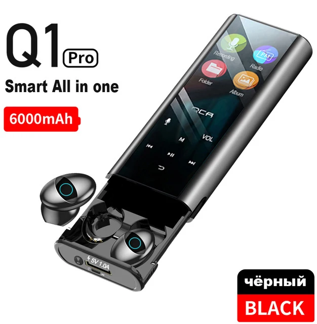 Q1 TWS Bluetooth наушники 5,0 многофункциональные Bluetooth наушники IPX7 водонепроницаемые в пределах 6000 мАч Внешний аккумулятор для iOS Android
