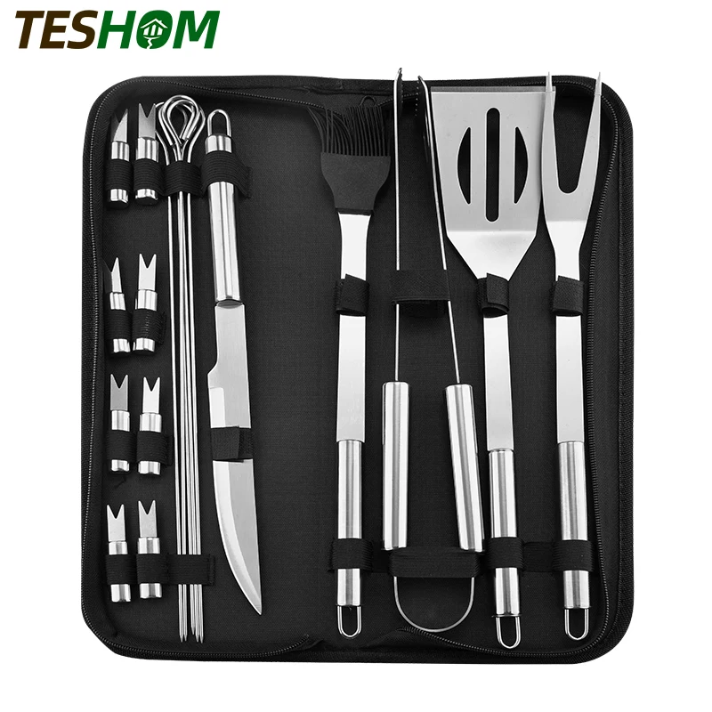 Набор инструментов для барбекю из нержавеющей стали 3/5/7/8/20 шт. принадлежности