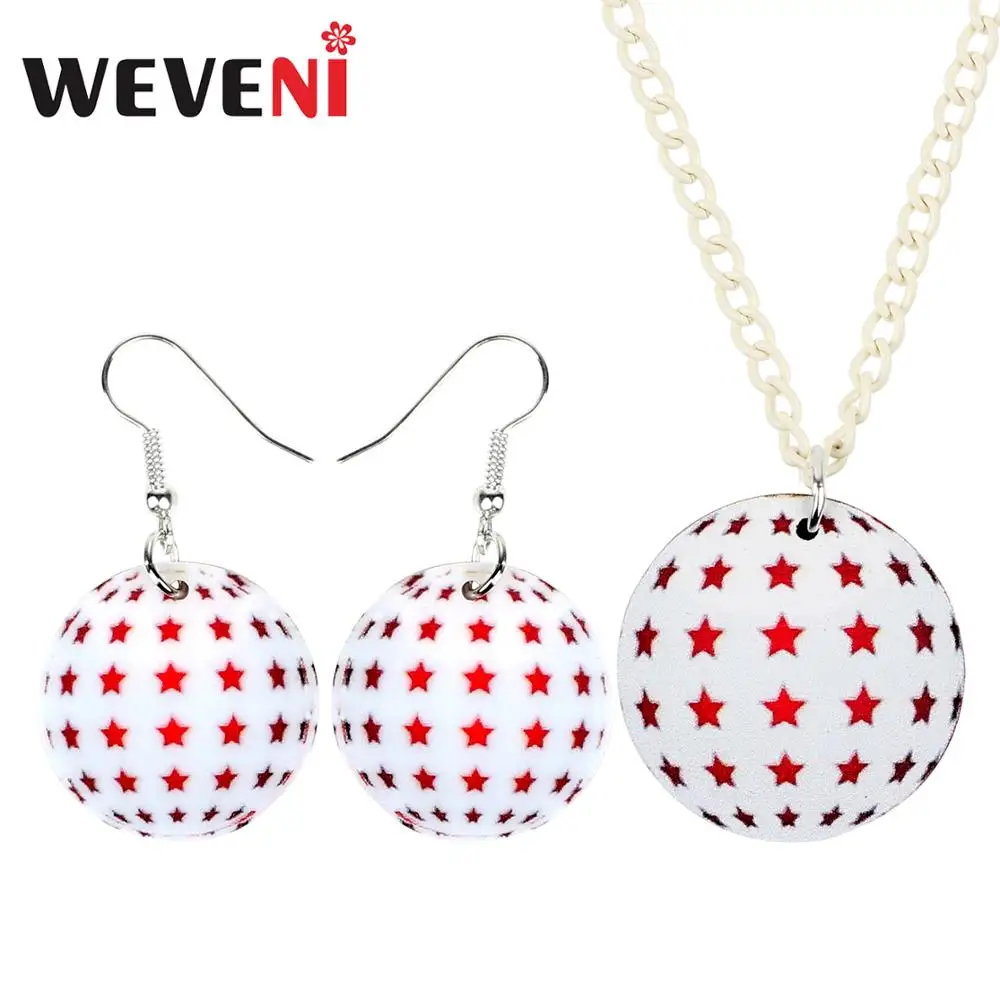 WEVENI акриловые рождественские Ювелирные наборы с круглыми звездочками ожерелье