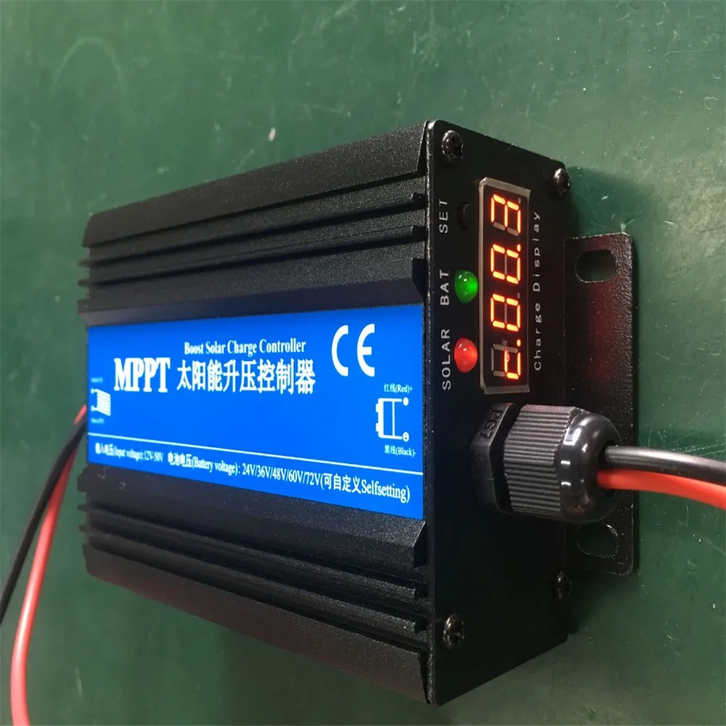 Controlador de carga Solar, regulador de Panel de 4 LEDs MPPT Boost, 24V-72V-5