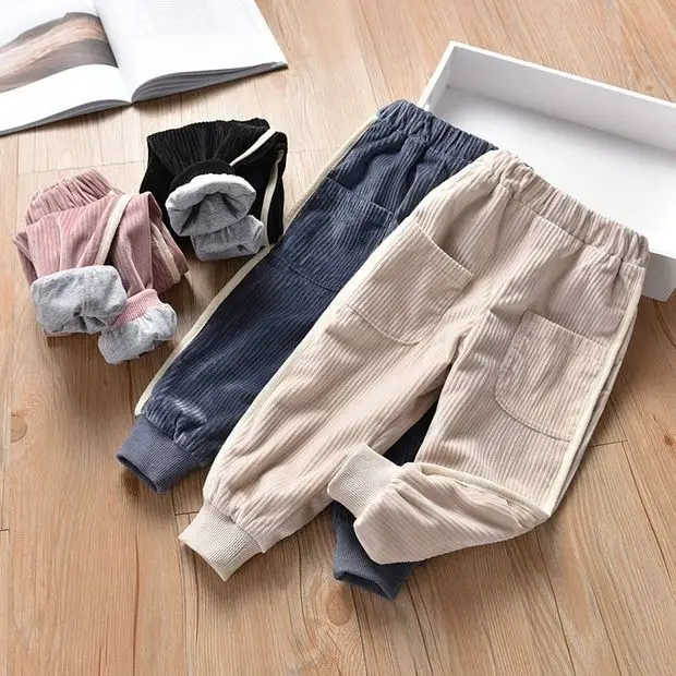 

Осень-зима 2021, Детские флисовые брюки, Вельветовая детская одежда, брюки для девочек, штаны для маленьких мальчиков, утепленные теплые брюки...