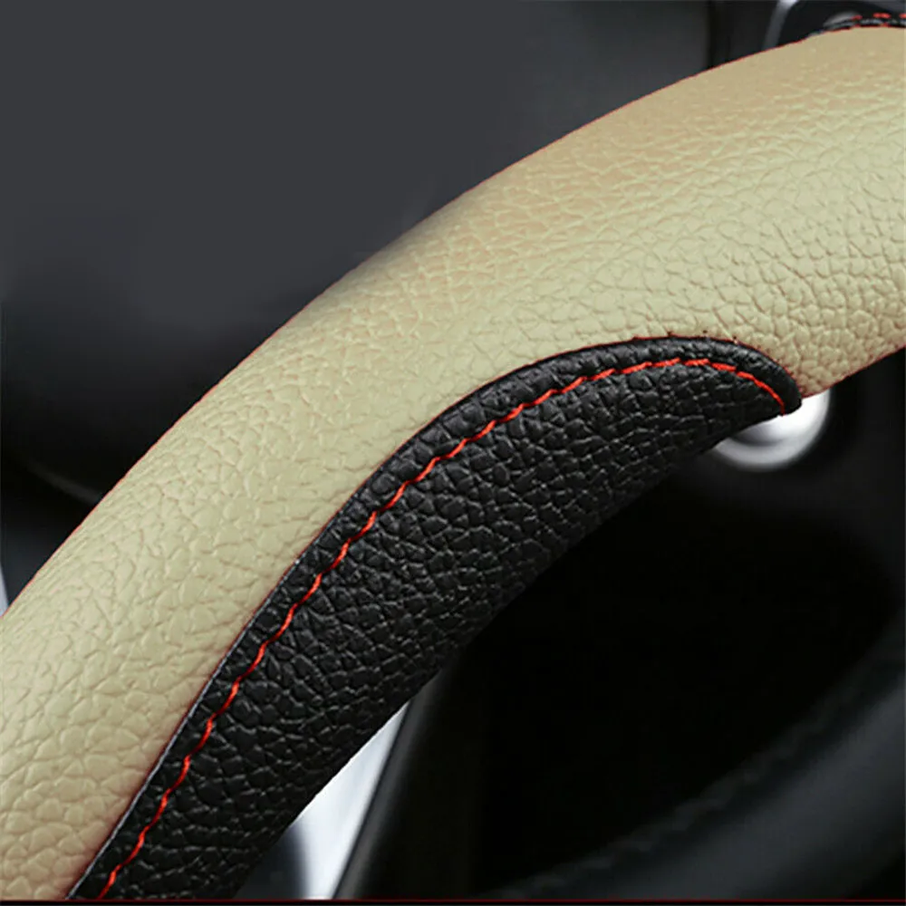 

Universal Cover 1* Steering Wheel 38cm Comfortable Middle Size PU Leather
