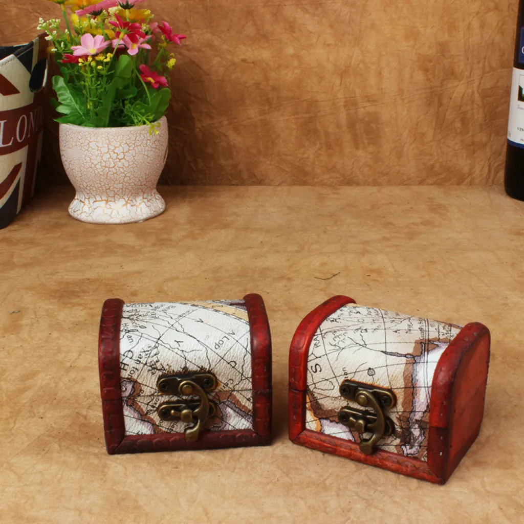 Винтажная шкатулка для ювелирных изделий деревянный бокс ручной работы с Мини