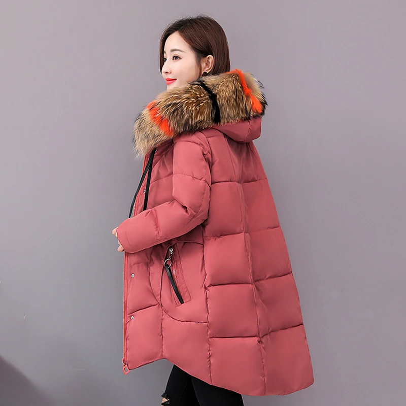 Plus Size 4XL 5XL Winter Jacket Women Padded Outwear Hooded Colorful Fur Female Coat Long Parka Mujer Invierno