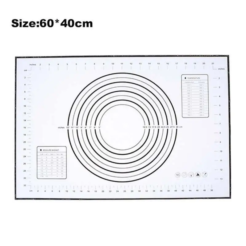 Антипригарный коврик для выпечки раскатывания теста лист со шкалой пищевого