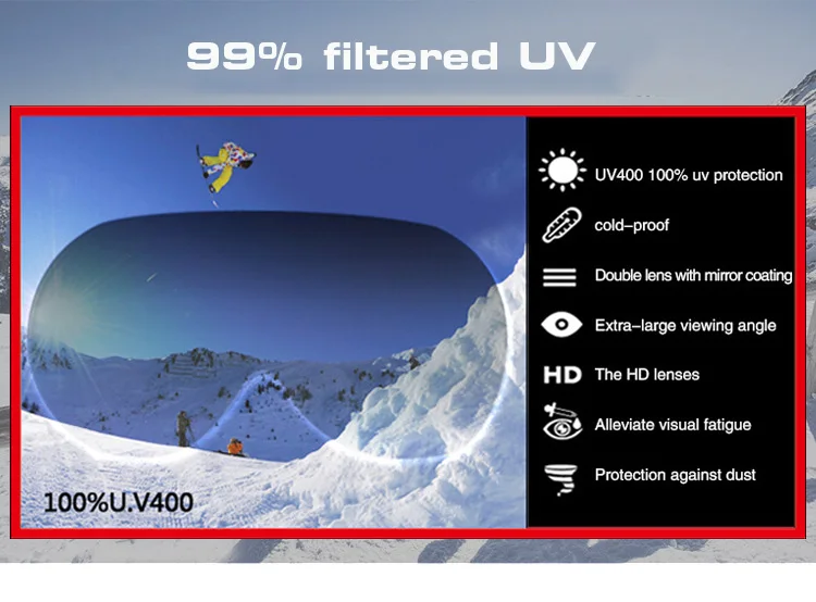 Мужские лыжные очки UV400 Анти-туман двухслойная маска для катания на лыжах очки женские сноуборд скейтинг ветрозащитные солнцезащитные очки лыжные очки
