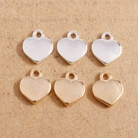 30cs 12x10mm gold silver color small alloy hearts pendants charms for diy bracelets necklaces jewelry making findings