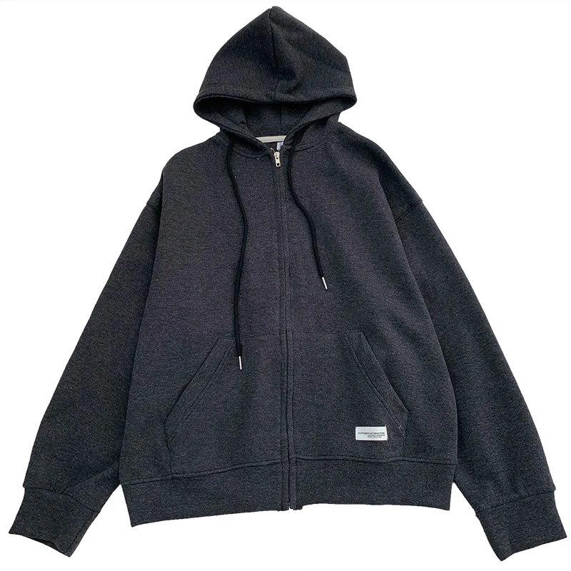 

Yeeloca Spring Comfortable Versatile Solid Hooded Sweatershirt Female Sports Zipper Pocket Small Label Coat Loose Simple Top