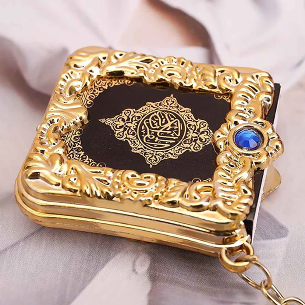 

1Pcs Muslim Islamic Pendant Keychain Unisex Mini Ark Quran Book Key Chains Real Paper Can Read Fashion Crystal Ring Key Holder