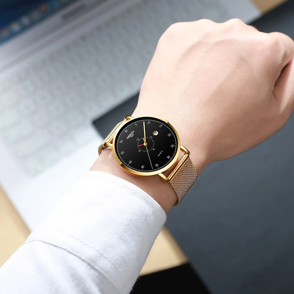 

NIBOSI Relogio Masculino Men's Watch Top Luxury Brand Chronograph Ultra Thin Quartz Clock Waterproof Sports Casual Wrist Watches
