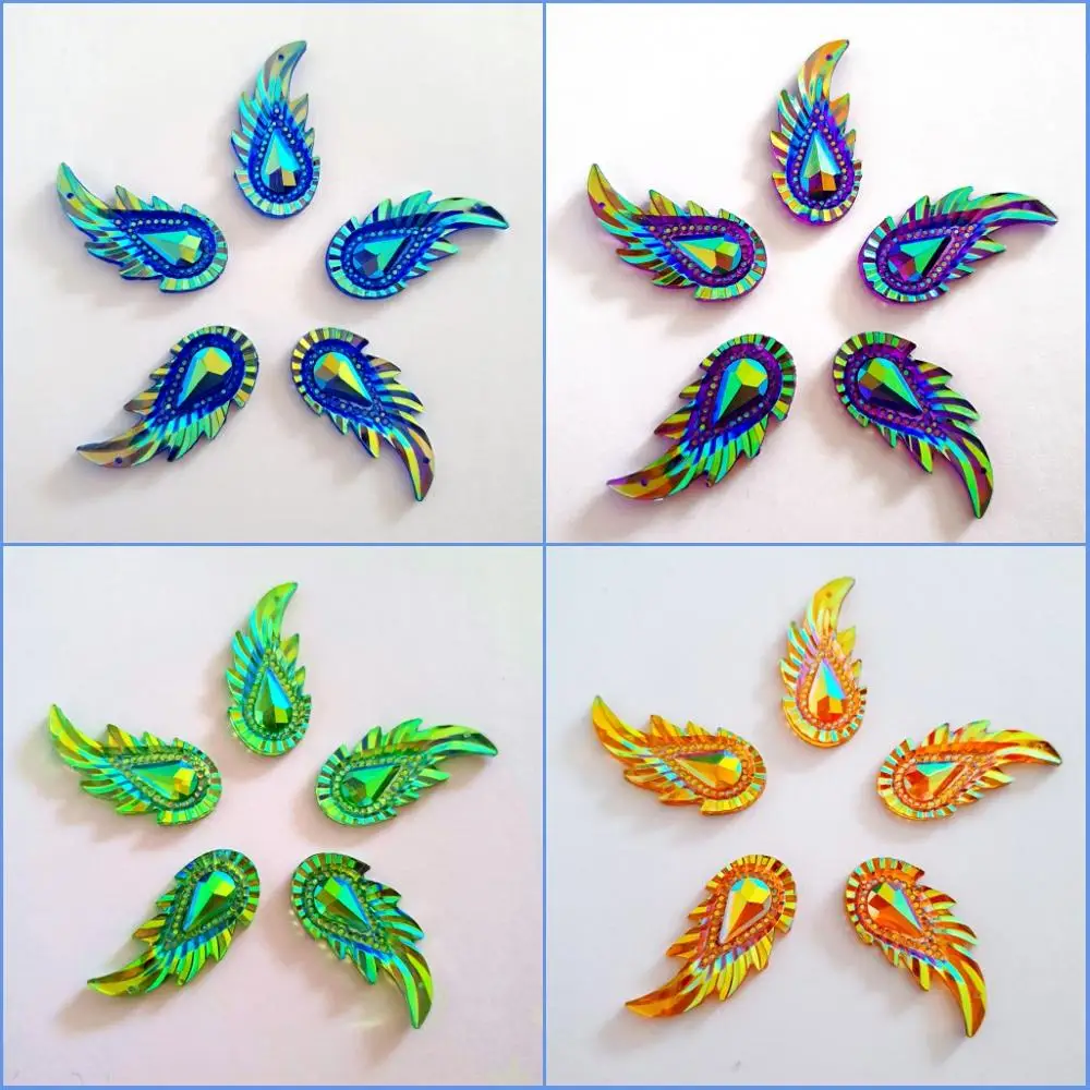 Каучуковые камни и кристаллы 12x35 мм с плоской задней стороной для шитья одежды