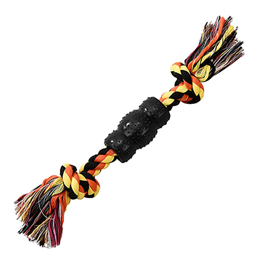 

1pc Hot Selling Dog Toy Fashion Bite Proof Cotton Rope Knot Puppy Chew Toy Pet Teething Toy For Puppy Dog Supplies Multicolor